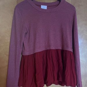 light knit blouse, peplum style